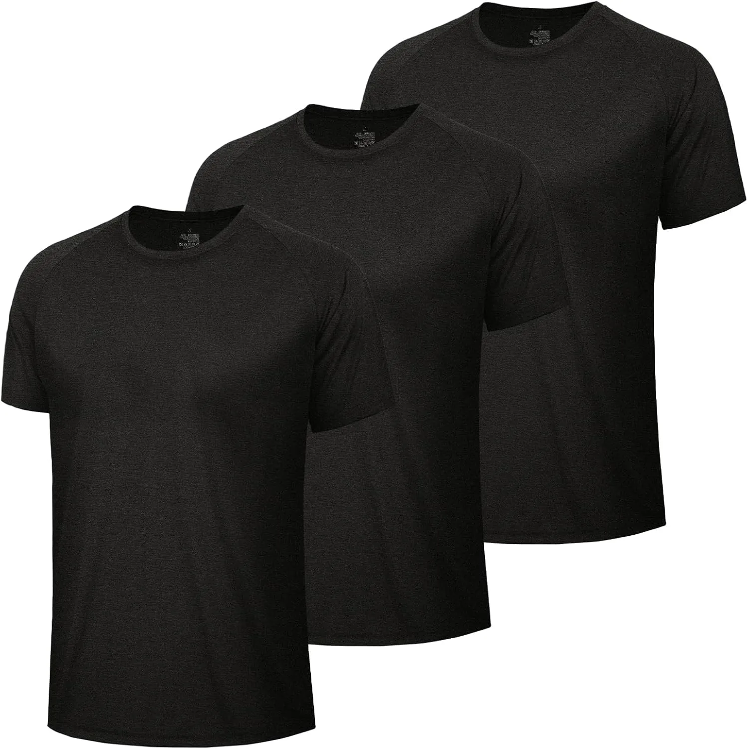 3 Pack Workout Mens Shirts - Quick Dry Causal Moisture Wicking Work Gym Athletic Short Sleeve for Basketball Running