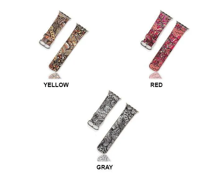 Apple Watch Leather Flower Print Band Strap Series