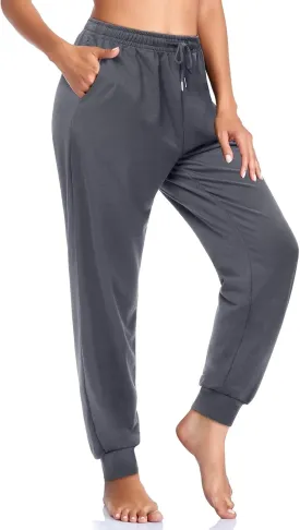 ASIMOON Women's Yoga Pants Soft Comfy Stretch Loose Straight Casual Athletic Pants Running Workout Lounge Pants with Pockets