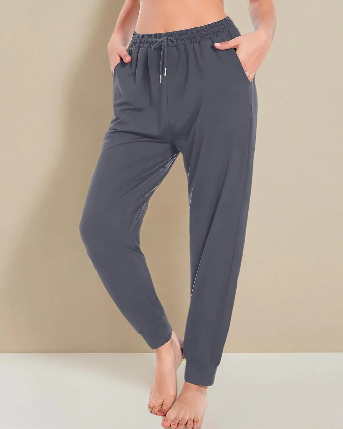 ASIMOON Women's Yoga Pants Soft Comfy Stretch Loose Straight Casual Athletic Pants Running Workout Lounge Pants with Pockets
