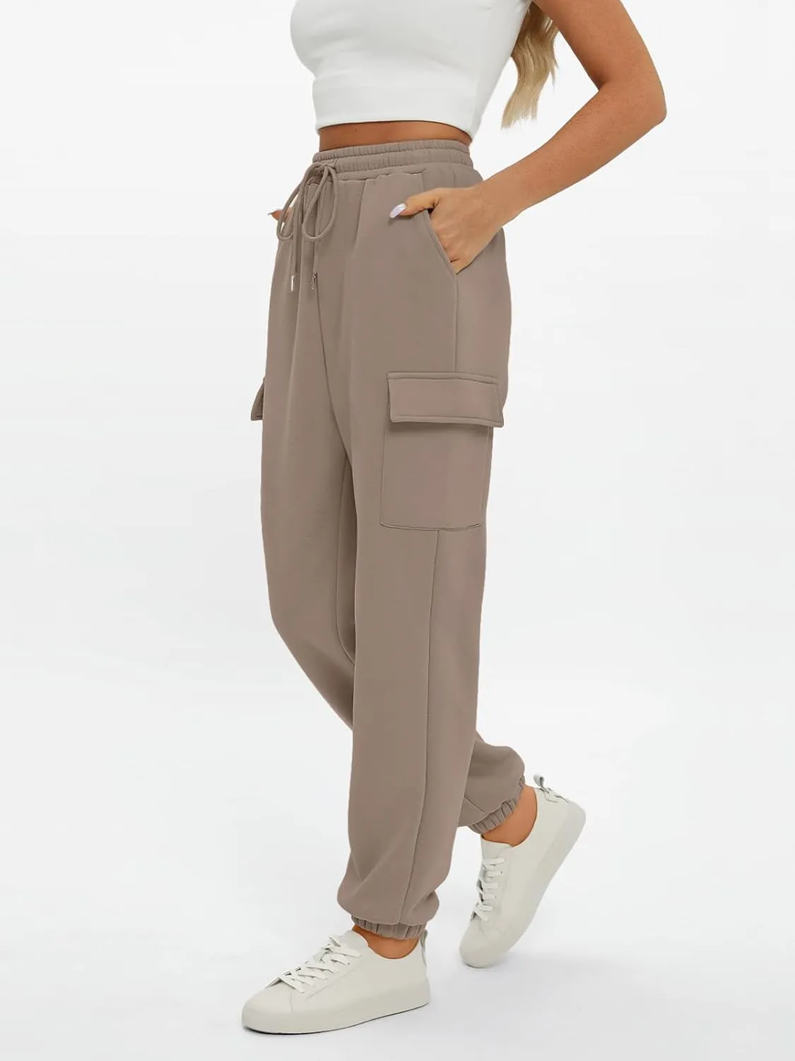 AUTOMET Womens Sweatpants Cargo Fleece Lined Baggy Athletic Jogger with Pockets 2025 Casual Trendy Pants Fall Outfits