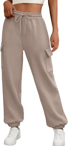 AUTOMET Womens Sweatpants Cargo Fleece Lined Baggy Athletic Jogger with Pockets 2025 Casual Trendy Pants Fall Outfits