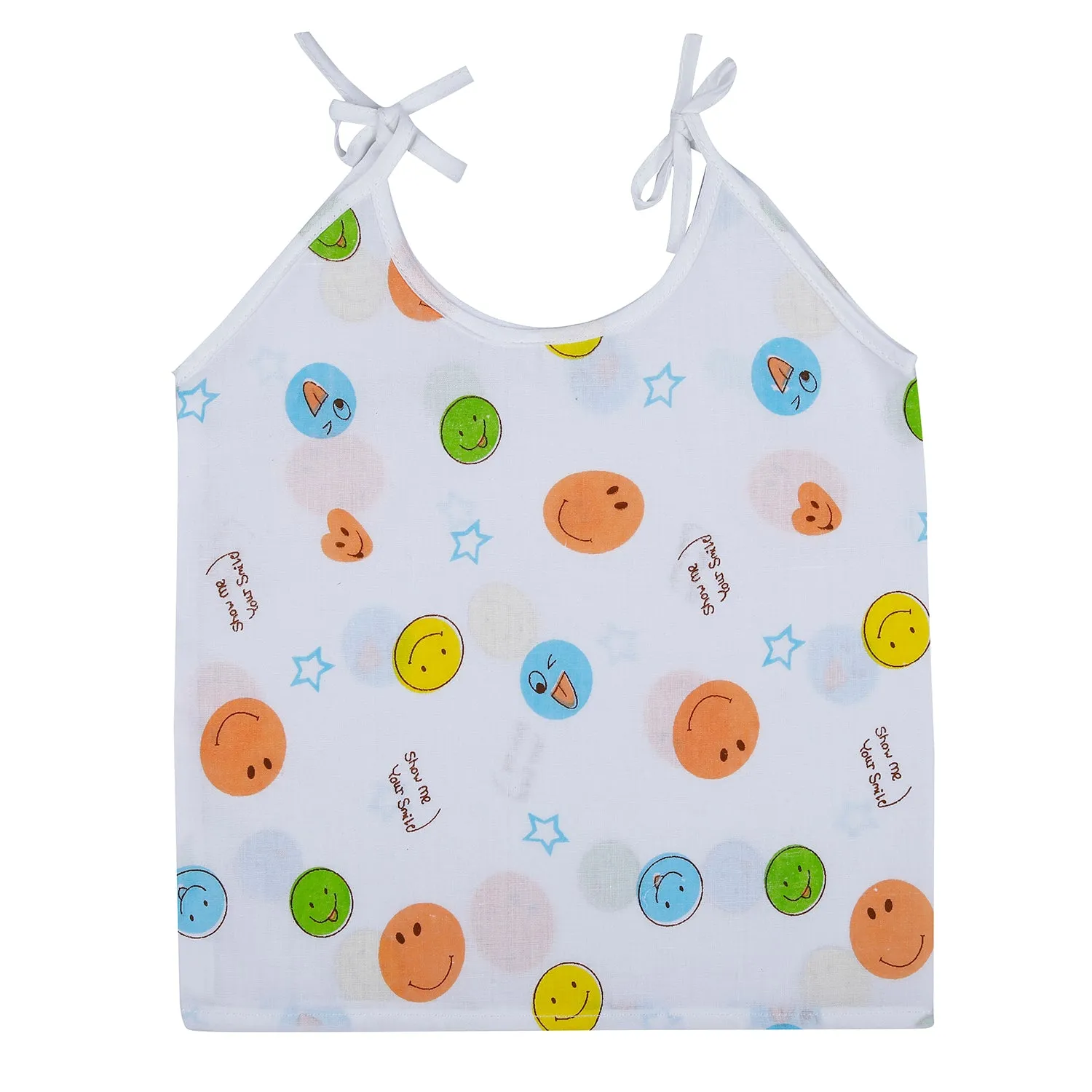 Baby Moo Cars And Stars Round Neck Sleeveless Tie Knot Cotton Jhablas 5 Pcs - Green, Multicolour