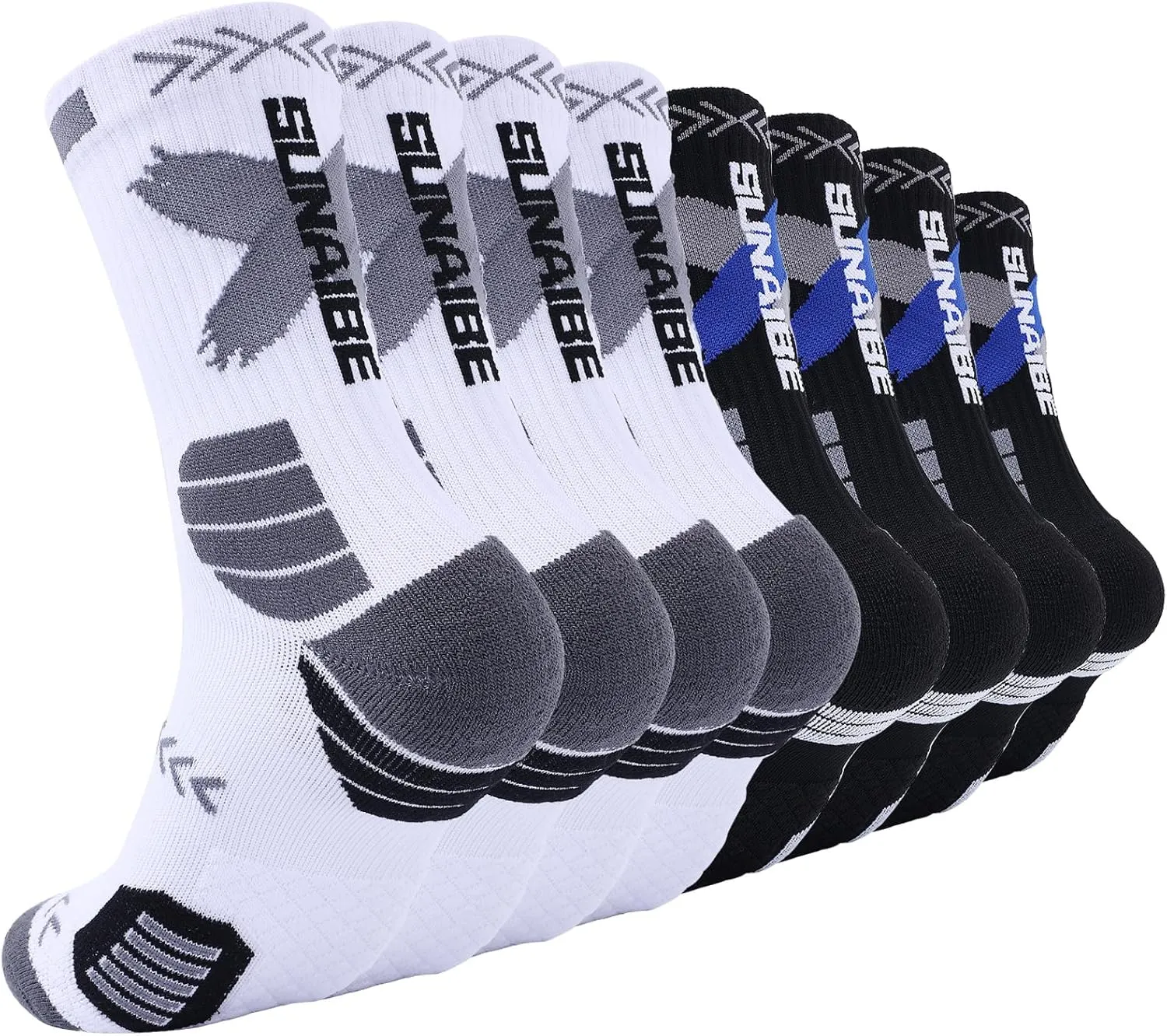 Basketball Socks for Men,Performance Cushioned Men's Athletic Crew Socks with Arch Compression for Basketball Sports