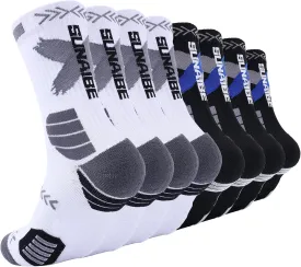 Basketball Socks for Men,Performance Cushioned Men's Athletic Crew Socks with Arch Compression for Basketball Sports