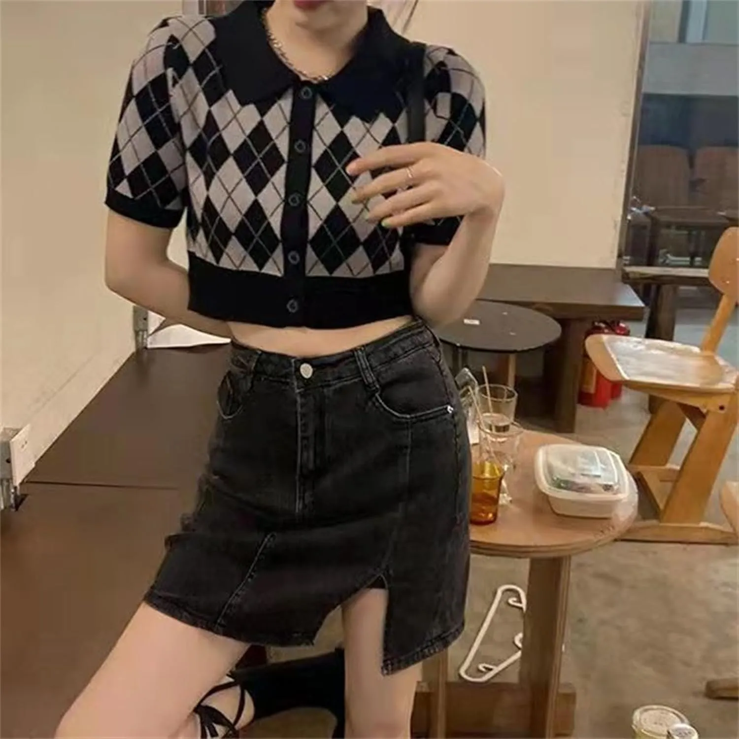 Bloomy Jean Skorts, Bloomy Skorts, Fashion High Casual Stretchy Denim Skirt Side Split Mini Skirts for Woman