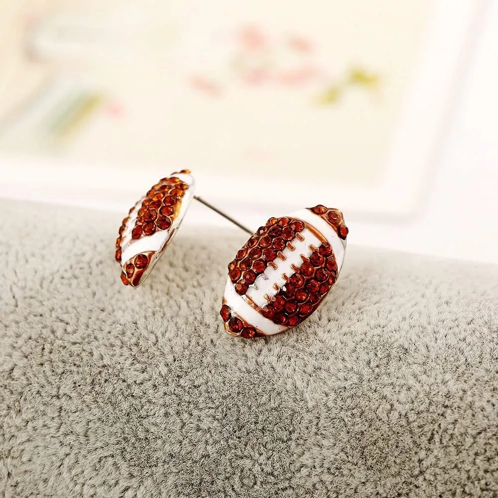 Classic Rhinestone Stud Sports Earrings Basketball Baseball Volleyball Football Soccer Earrings for Women