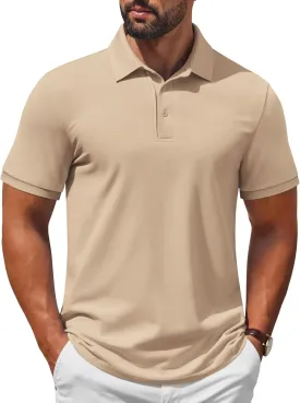 COOFANDY Mens Polo Shirt Short Sleeve Moisture Wicking Quick-Dry Golf Polo Athletic Tennis Collared T-Shirts