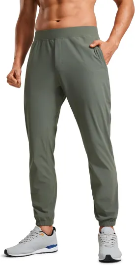 CRZ YOGA Athletic Joggers for Men - 29" Lightweight Running Training Pants with Zip Pockets and Ankle Zippers