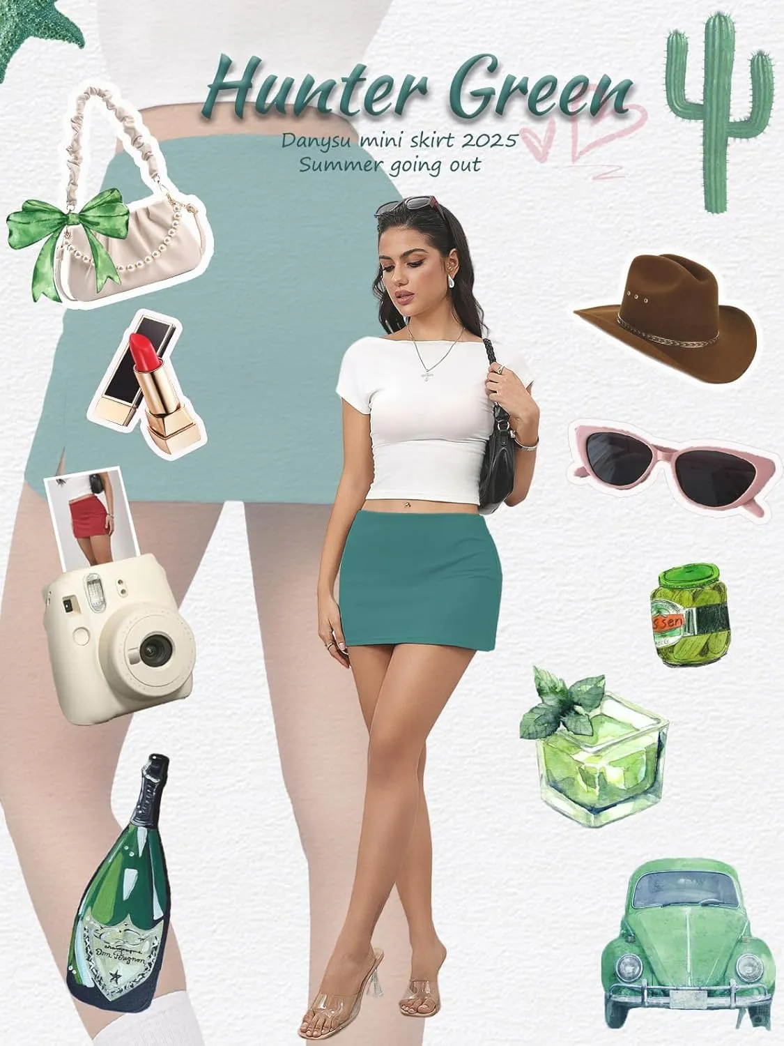Danysu Stretchy Mini Skorts Mid Waist Skirt with Shorts Side Slit 2025 Sports Daily Going Out Outfits