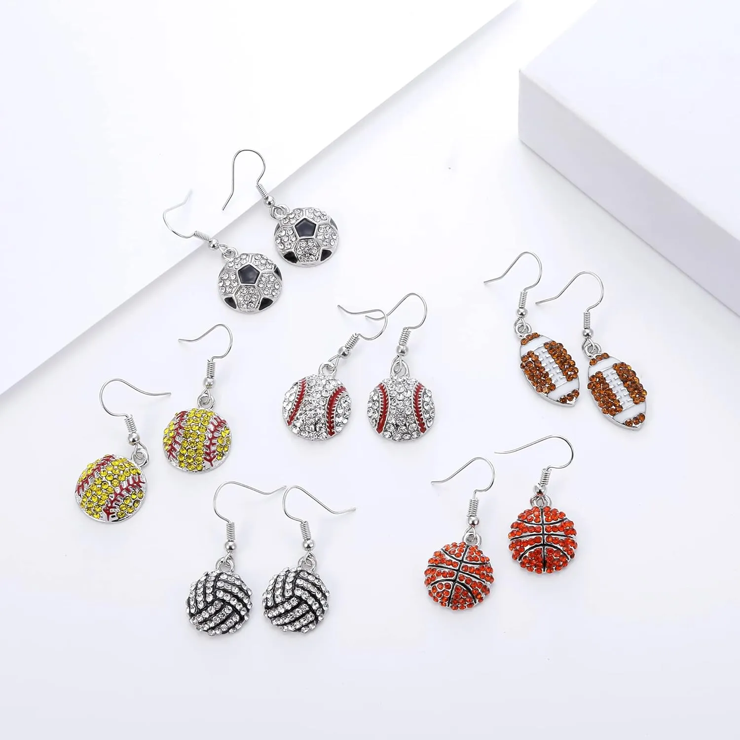 Football Earrings, Basketball Soccer Volleyball Baseball Sports Jewelry for Women