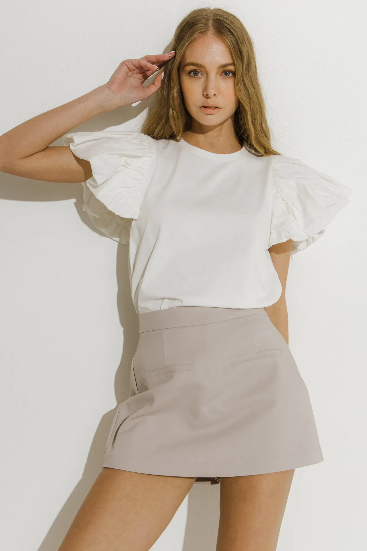 Front Welt Pockets Skort