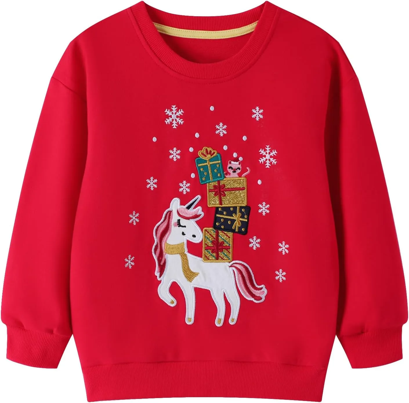HILEELANG Girl Sweatshirts Halloween Christmas Crewneck Long Sleeve Pullover Cotton Graphic Top Sweater Shirts