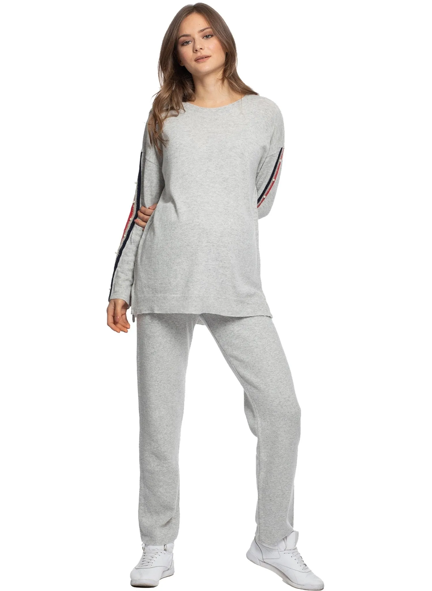 Megeve Maternity Tracksuit (2 Piece Set) - Pearl Grey