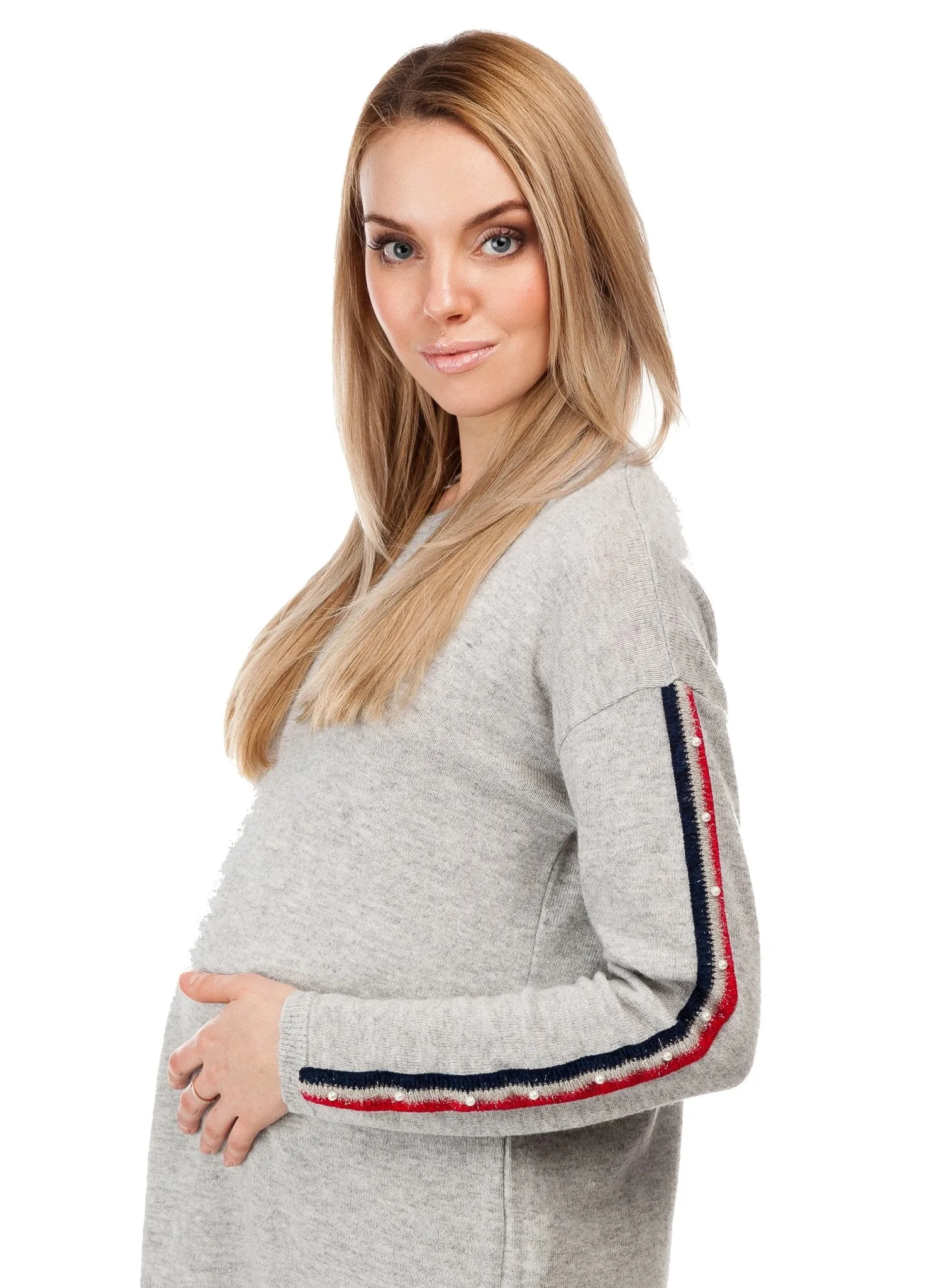 Megeve Maternity Tracksuit (2 Piece Set) - Pearl Grey