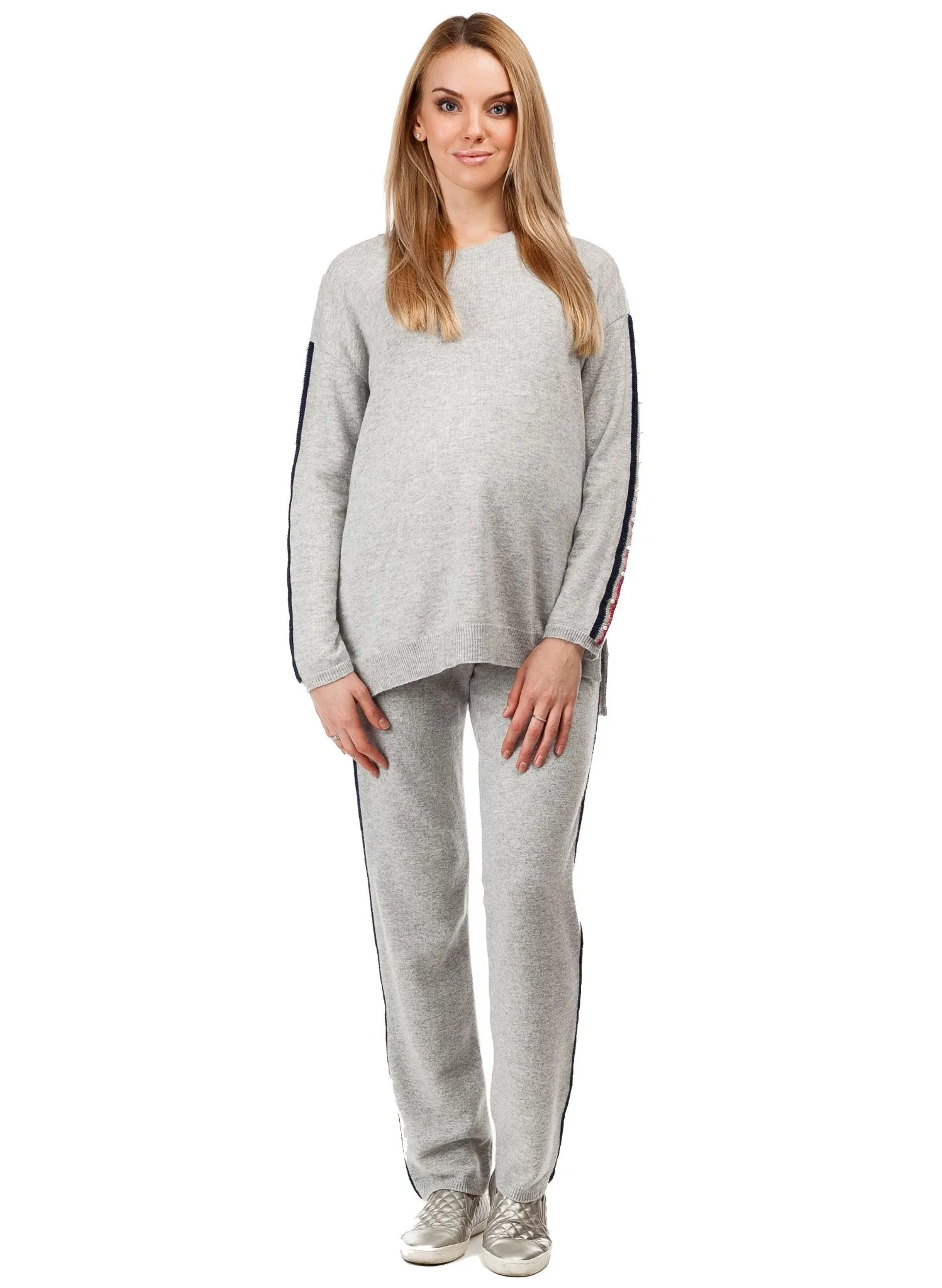Megeve Maternity Tracksuit (2 Piece Set) - Pearl Grey
