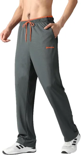 Men's Joggers Pants with Zipper Pockets,Lightweight Sweatpants,Open Bottom Athletic Loose Fit Training Pants.