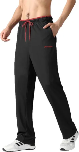 Men's Joggers Pants with Zipper Pockets,Lightweight Sweatpants,Open Bottom Athletic Loose Fit Training Pants.