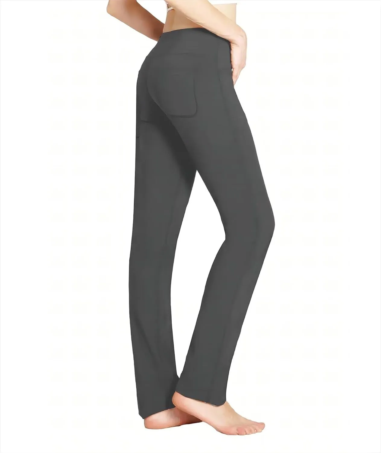 Safort Women's Yoga Pants Straight Leg Yoga Dress Pants 28"/30"/32"/34" Long Tall Inseam Stretch Slacks Pocket for Workout