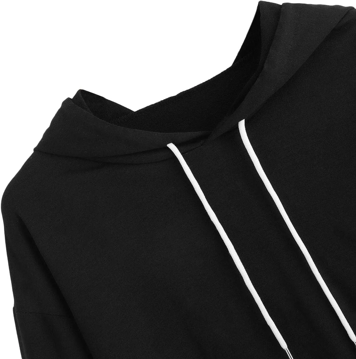 SweatyRocks Women's Letter Print Color Block Long Sleeve Crop Top Hoodies Pullover Sweatshirt