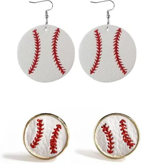 tenghong2021 2 Pairs Baseball Basketball Soccer Earrings Jewelry Baseball Stud Earring Baseball Sports Pendant Dangle Sports Earrings for Women Girls