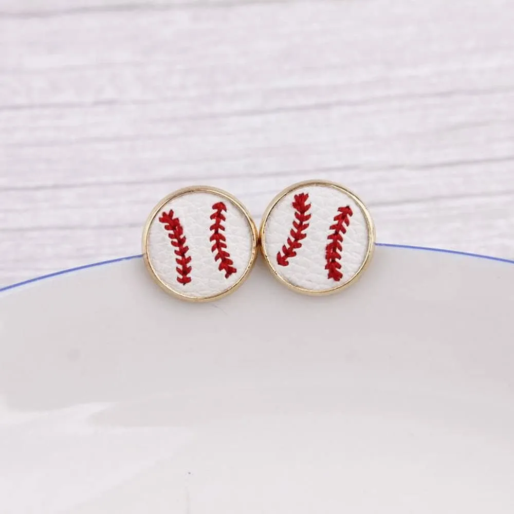 tenghong2021 2 Pairs Baseball Basketball Soccer Earrings Jewelry Baseball Stud Earring Baseball Sports Pendant Dangle Sports Earrings for Women Girls