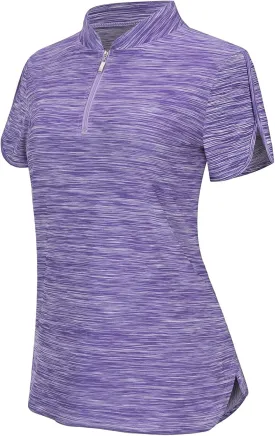 Viracy Women's Golf Shirts Short Sleeve Side Splits Loose Fitting 1/4 Zip Up Polo Shirt UV Protection Fast Dry Athletic Tops