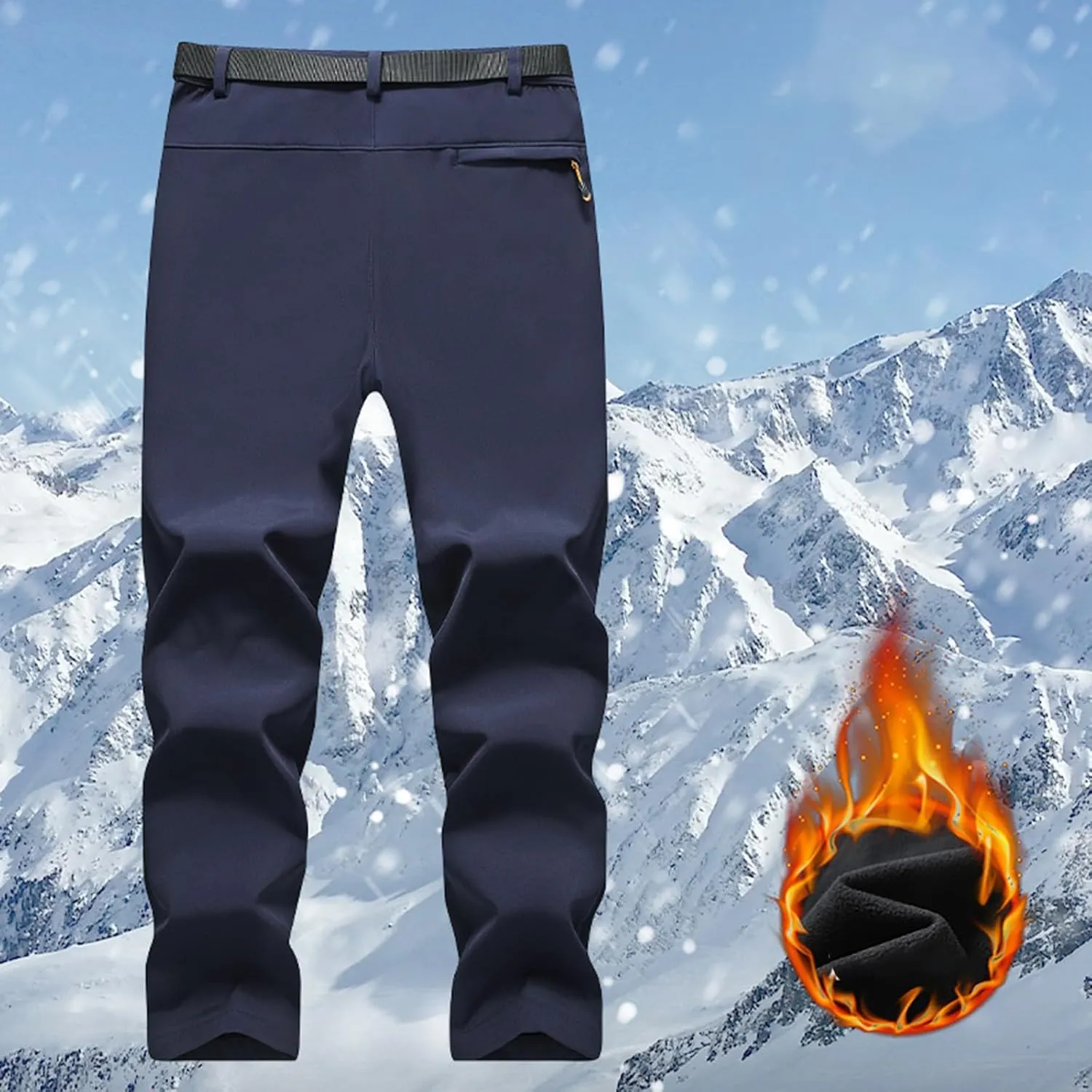 Winter Pant for Men Sherpa Lined Thermal Warm Pants Outdoor Sports Hiking Trousers Lounge Baggy Joggers