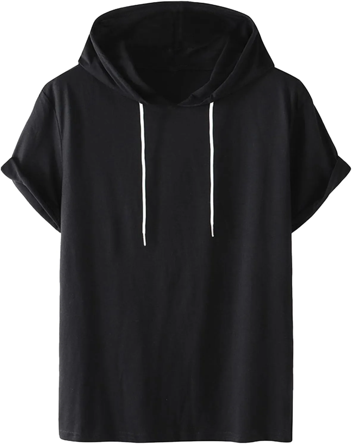 Women Casual Athletic Tops Summer Short Sleeve Hoodie Sweatshirts Spring Drawstring Hooded Pullover Sports Tops