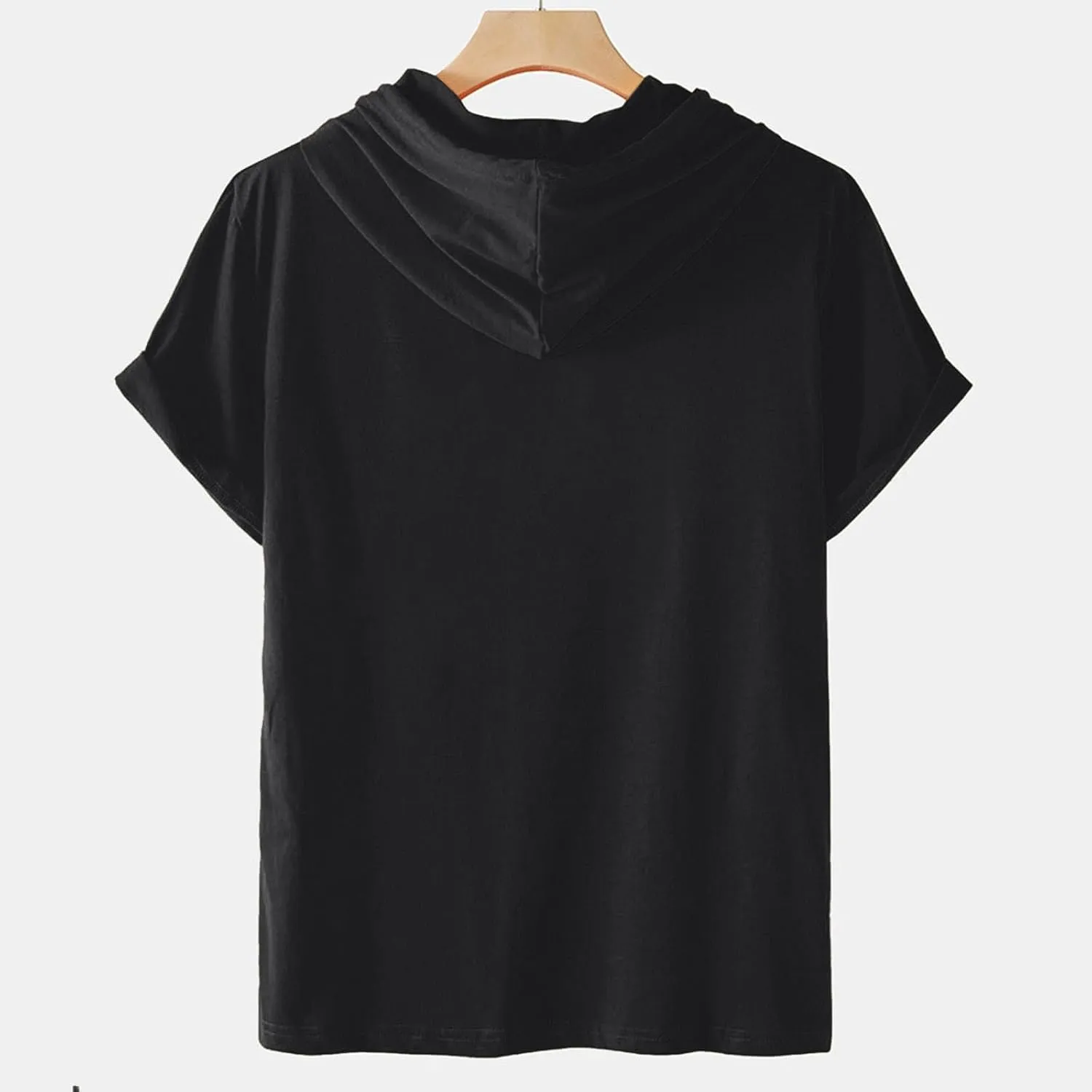 Women Casual Athletic Tops Summer Short Sleeve Hoodie Sweatshirts Spring Drawstring Hooded Pullover Sports Tops