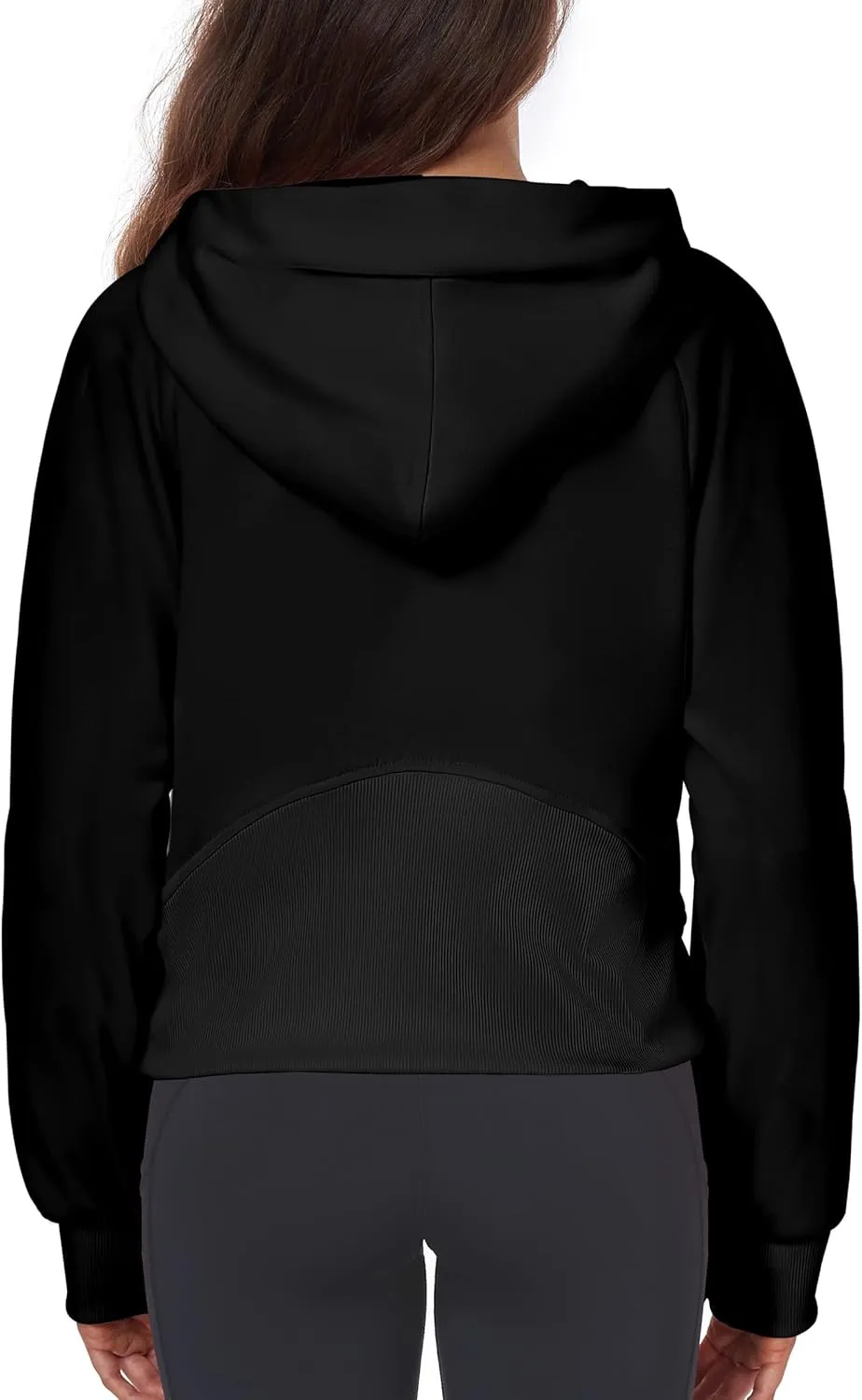 Womens Half Zip Hoodies Quarter Zipper Up Cropped Sweatshirt Long Sleeve Athletic Pullover Tops with Thumb Hole